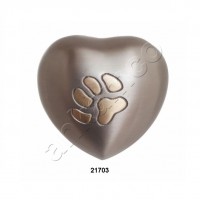 Engraved Paw Print Brass Pet Keepsake Urn