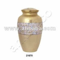 Mother of Pearl Brass Urn