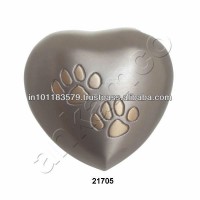 Engraved Paw Print Brass Pet Urns