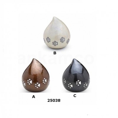 Paw Print Engraved Aluminium Pet Tear Drop Cremation Urn