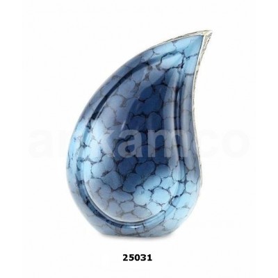 Blue Fire Brass Tear Drop Urn