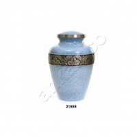 Engraved Avalon Evening Blue Brass Urn