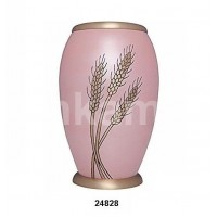 Hugs and Kisses Light Pink Engraved Wheat Gold Brass Adult Urn for Human Ashes