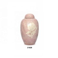 Engraved Flower Brass Urns