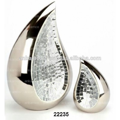 Brass Tear Drop Urns With Glass Work