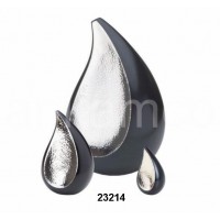 Silver Hammered Brass TearDrop Cremation Urn