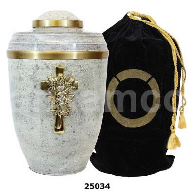 White Marble Brass European Urn